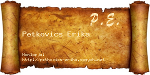 Petkovics Erika névjegykártya