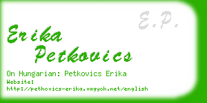 erika petkovics business card
